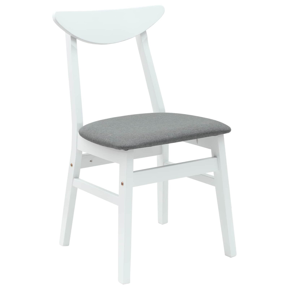 Produktbild för Matstolar 2 pcs Vit 42 x 47,5 x 81 cm Massiv Gummiträ