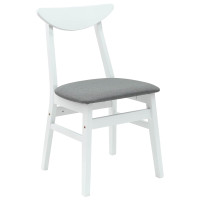 Produktbild för Matstolar 2 pcs Vit 42 x 47,5 x 81 cm Massiv Gummiträ