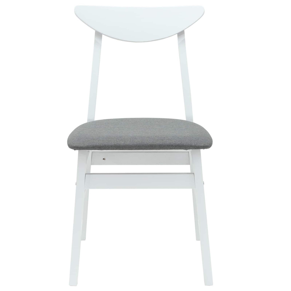 Produktbild för Matstolar 2 pcs Vit 42 x 47,5 x 81 cm Massiv Gummiträ