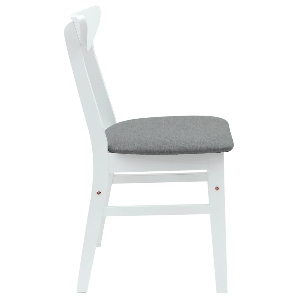 Produktbild för Matstolar 2 pcs Vit 42 x 47,5 x 81 cm Massiv Gummiträ
