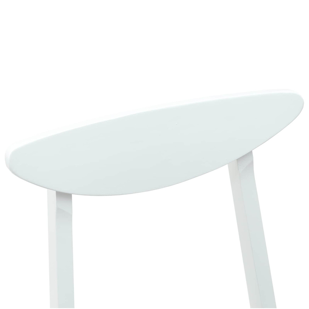 Produktbild för Matstolar 2 pcs Vit 42 x 47,5 x 81 cm Massiv Gummiträ