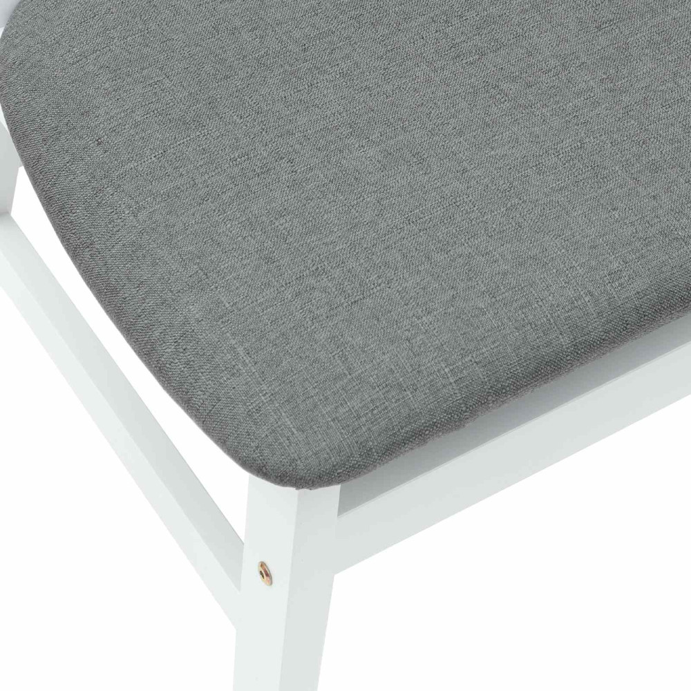Produktbild för Matstolar 2 pcs Vit 42 x 47,5 x 81 cm Massiv Gummiträ