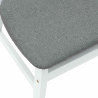 Produktbild för Matstolar 2 pcs Vit 42 x 47,5 x 81 cm Massiv Gummiträ