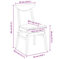 Produktbild för Matstolar 2 pcs Vit 42 x 47,5 x 81 cm Massiv Gummiträ