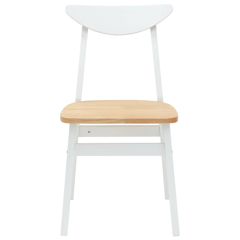 Produktbild för Matstolar 2 pcs Vit 42 x 47,5 x 81 cm Massiv Gummiträ