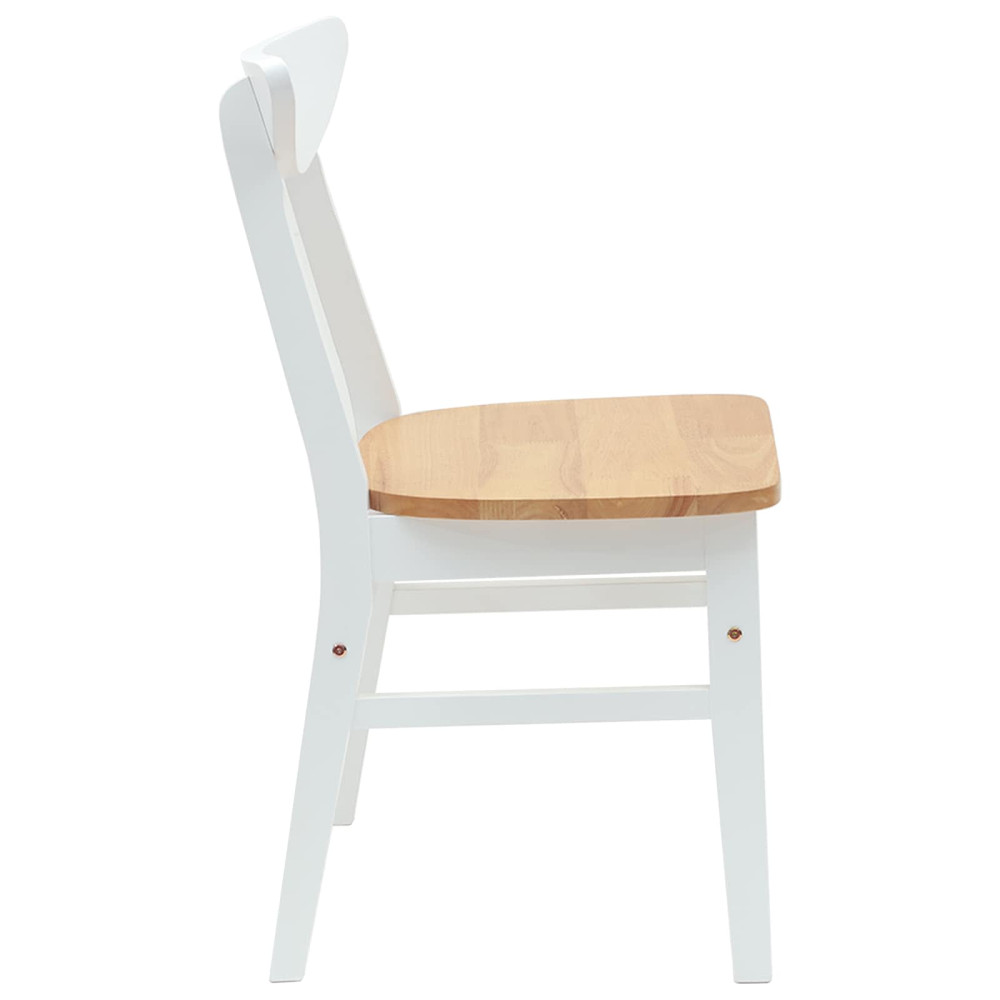 Produktbild för Matstolar 2 pcs Vit 42 x 47,5 x 81 cm Massiv Gummiträ