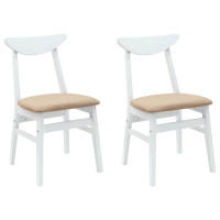 Produktbild för Matstolar 2 pcs Vit 42 x 47,5 x 81 cm Massiv Gummiträ