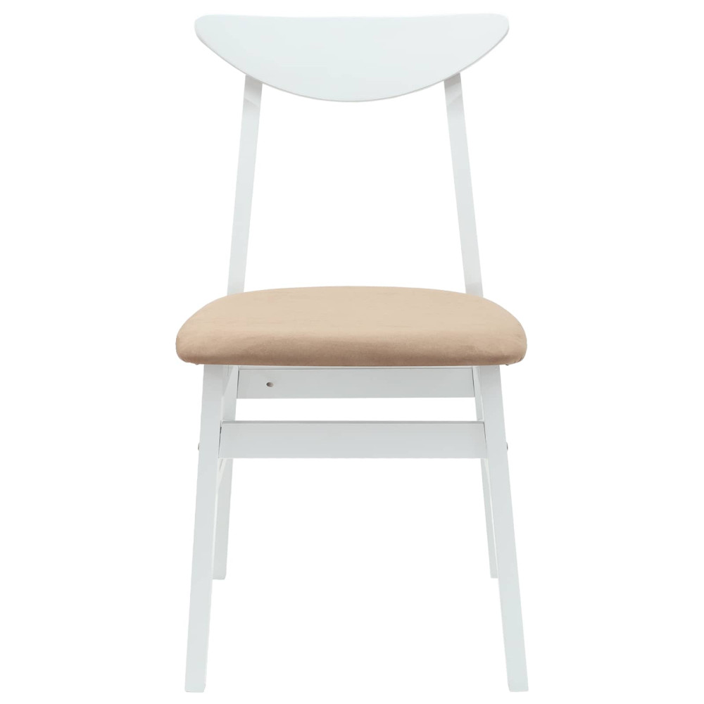 Produktbild för Matstolar 2 pcs Vit 42 x 47,5 x 81 cm Massiv Gummiträ