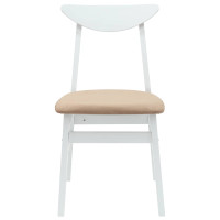 Produktbild för Matstolar 2 pcs Vit 42 x 47,5 x 81 cm Massiv Gummiträ