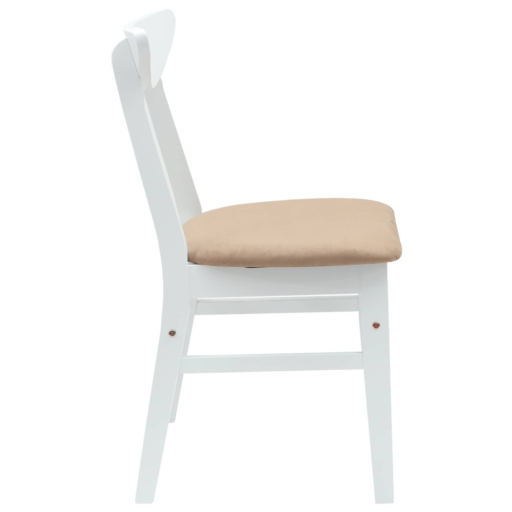 Produktbild för Matstolar 2 pcs Vit 42 x 47,5 x 81 cm Massiv Gummiträ