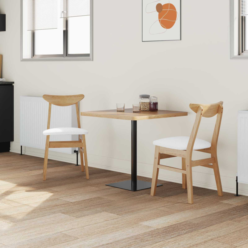 Produktbild för Matstolar 2 pcs Naturfärg 42 x 47,5 x 81 cm Massiv Gummiträ