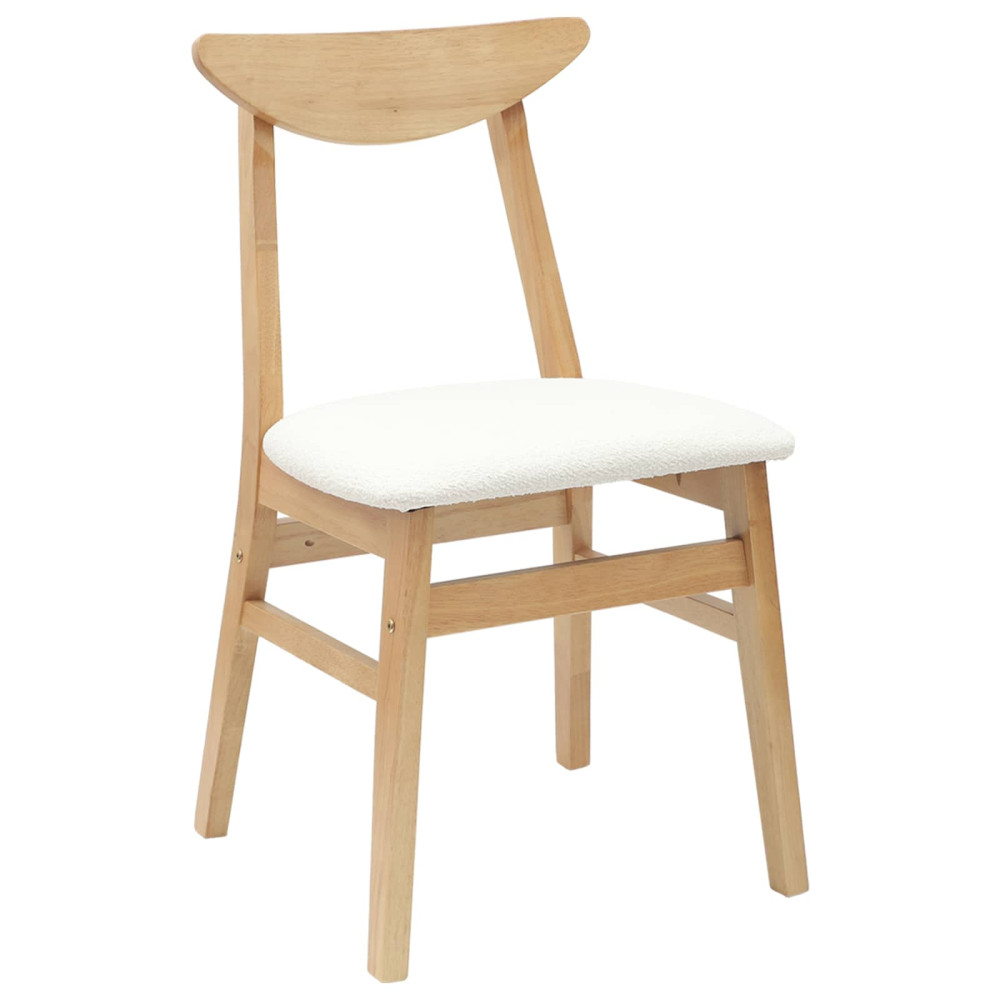 Produktbild för Matstolar 2 pcs Naturfärg 42 x 47,5 x 81 cm Massiv Gummiträ