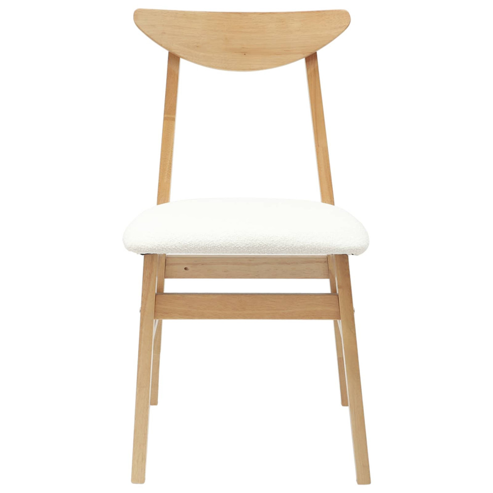 Produktbild för Matstolar 2 pcs Naturfärg 42 x 47,5 x 81 cm Massiv Gummiträ