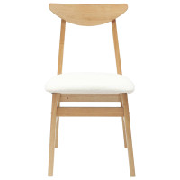 Produktbild för Matstolar 2 pcs Naturfärg 42 x 47,5 x 81 cm Massiv Gummiträ