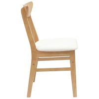 Produktbild för Matstolar 2 pcs Naturfärg 42 x 47,5 x 81 cm Massiv Gummiträ