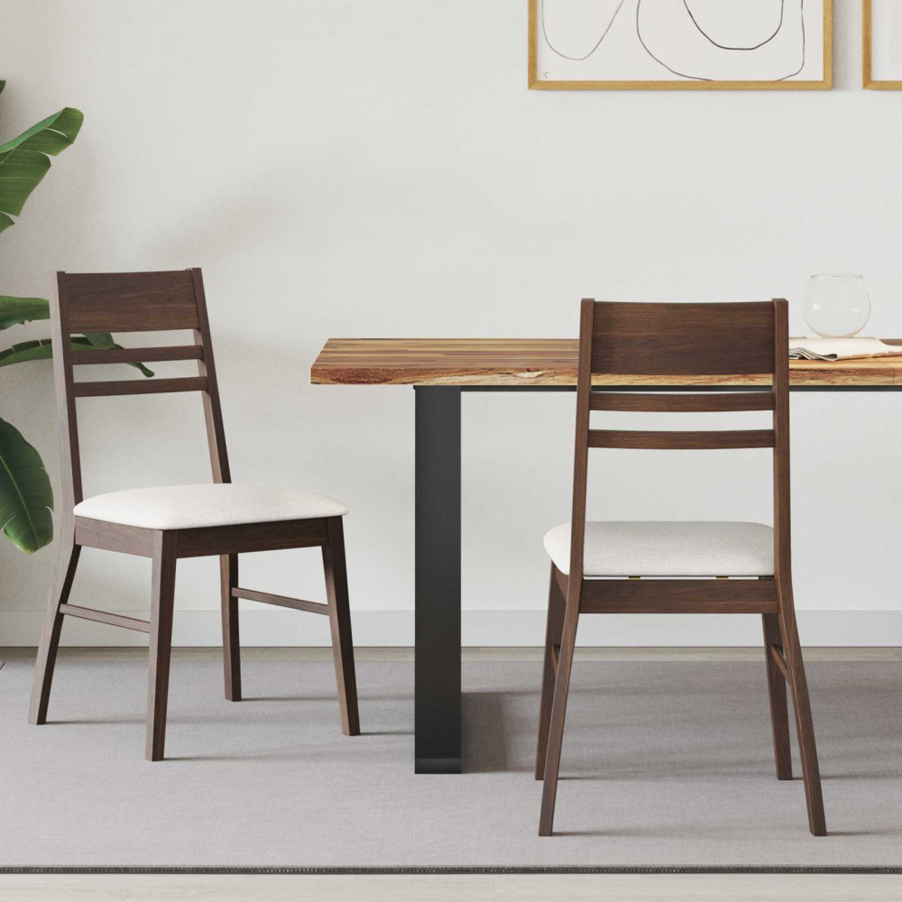 Produktbild för Matstolar 2 pcs Ljusbrun 43 x 54 x 89 cm Massiv Gummiträ