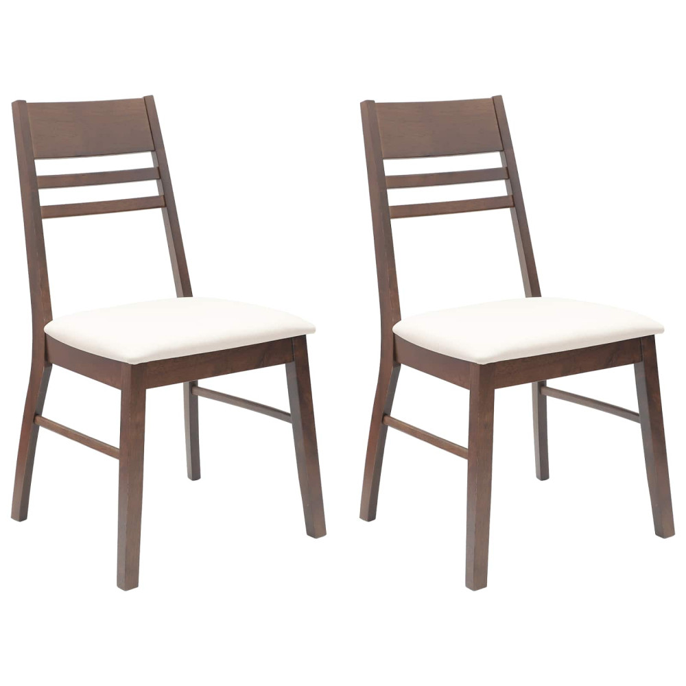 Produktbild för Matstolar 2 pcs Ljusbrun 43 x 54 x 89 cm Massiv Gummiträ