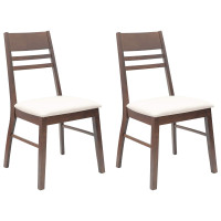 Produktbild för Matstolar 2 pcs Ljusbrun 43 x 54 x 89 cm Massiv Gummiträ