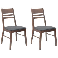 Produktbild för Matstolar 2 pcs Ljusbrun 43 x 54 x 89 cm Massiv Gummiträ
