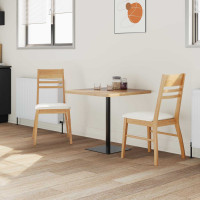 Produktbild för Matstolar 2 pcs Naturfärg 43 x 54 x 89 cm Massiv Gummiträ