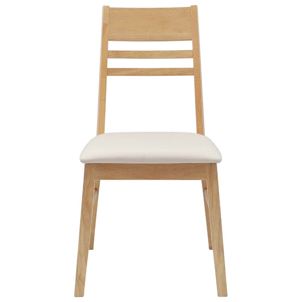 Produktbild för Matstolar 2 pcs Naturfärg 43 x 54 x 89 cm Massiv Gummiträ