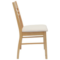 Produktbild för Matstolar 2 pcs Naturfärg 43 x 54 x 89 cm Massiv Gummiträ