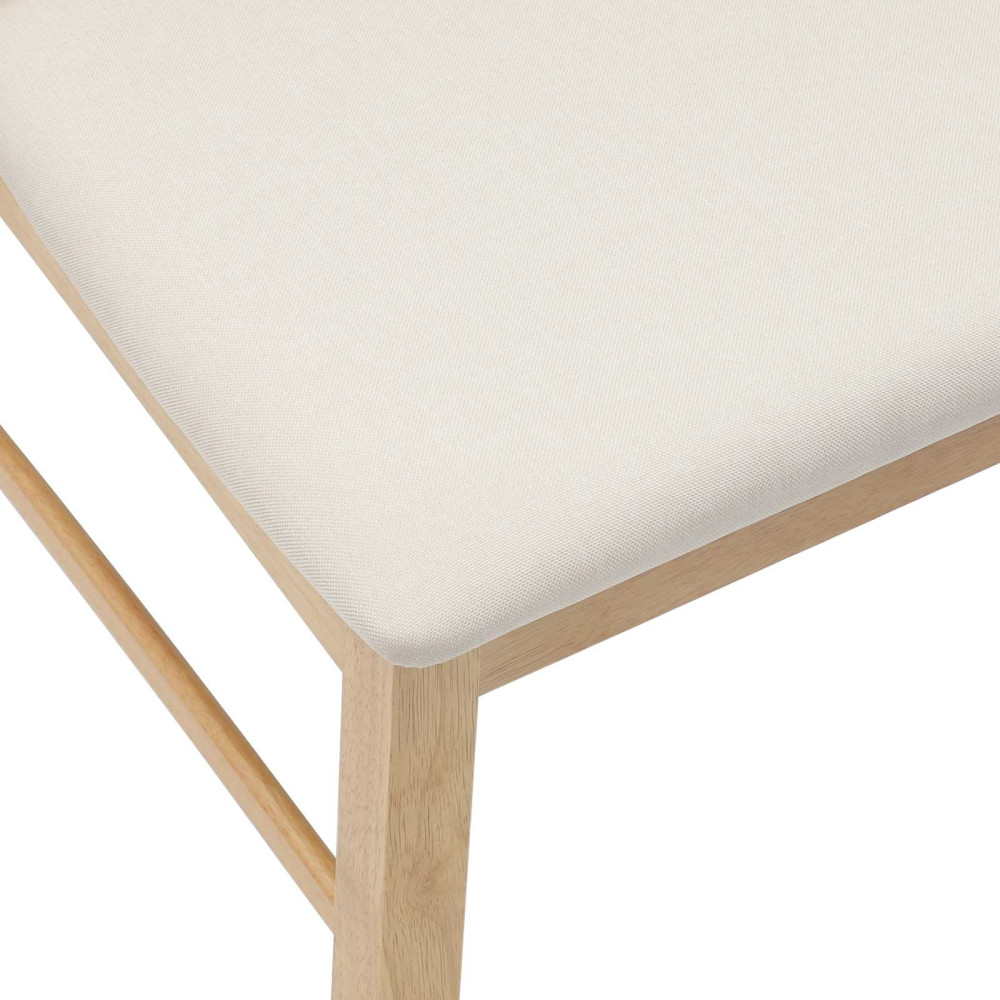 Produktbild för Matstolar 2 pcs Naturfärg 43 x 54 x 89 cm Massiv Gummiträ