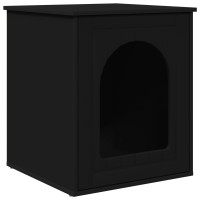 Produktbild för Katt hus Svart 53 x 52 x 62 cm Konstruerat trä