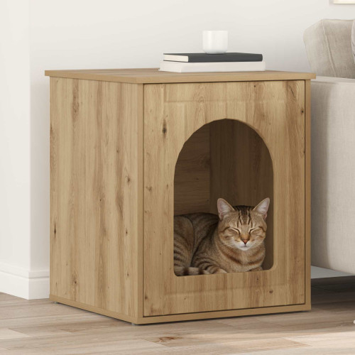 vidaXL Katt hus Artisan Ek 53 x 52 x 62 cm Konstruerat trä
