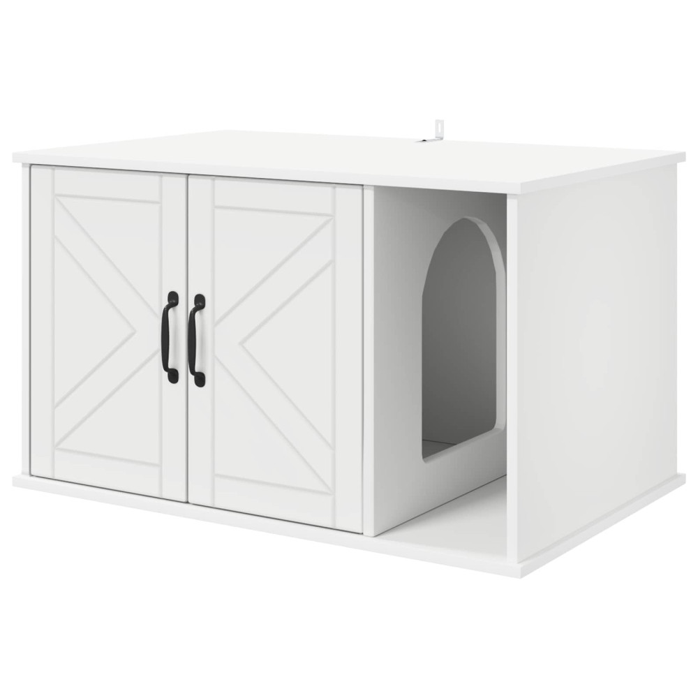 Produktbild för Katt hus Vit 85 x 55 x 50 cm Konstruerat trä