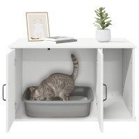 Produktbild för Katt hus Vit 85 x 55 x 50 cm Konstruerat trä
