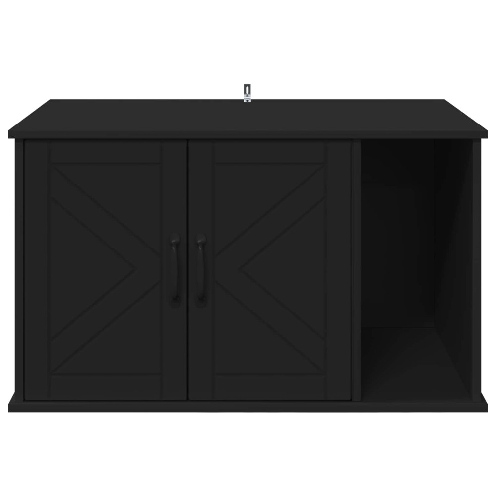 Produktbild för Katt hus Svart 85 x 55 x 50 cm Konstruerat trä
