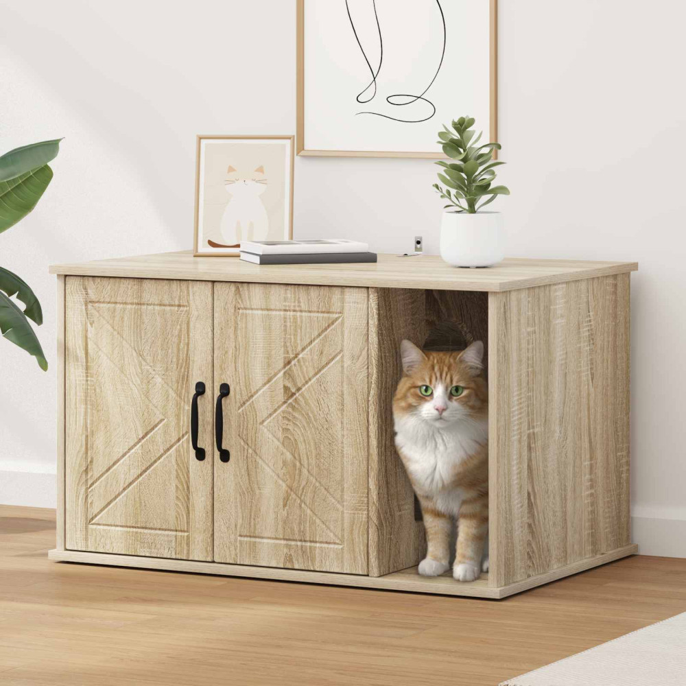 Produktbild för Katt hus Sonoma 85 x 55 x 50 cm Konstruerat trä