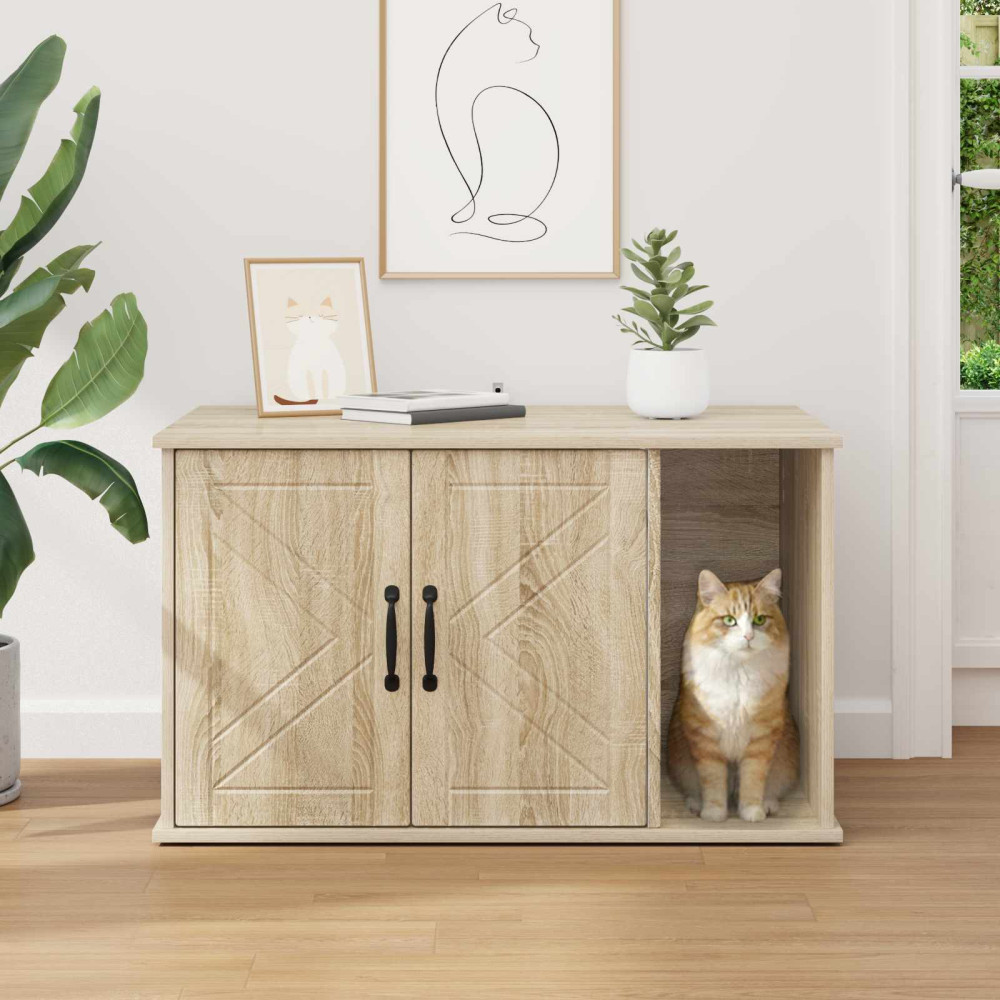 Produktbild för Katt hus Sonoma 85 x 55 x 50 cm Konstruerat trä