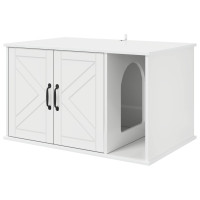Produktbild för Katt hus Glansig Vit 85 x 55 x 50 cm Konstruerat trä