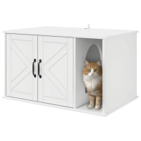 Produktbild för Katt hus Glansig Vit 85 x 55 x 50 cm Konstruerat trä