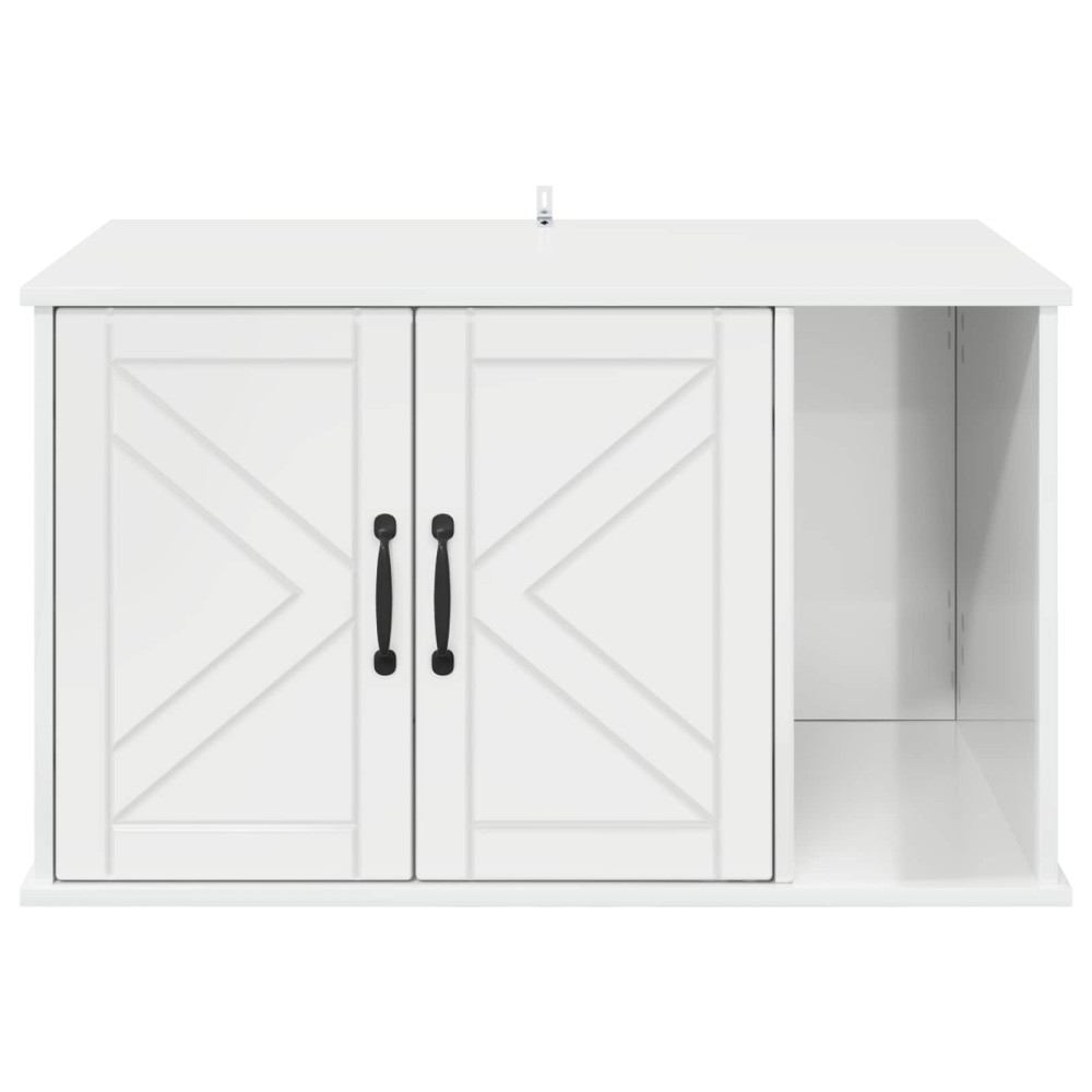 Produktbild för Katt hus Glansig Vit 85 x 55 x 50 cm Konstruerat trä