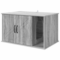 Produktbild för Katt hus Grå Sonoma 85 x 55 x 50 cm Konstruerat trä