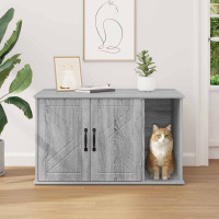 Produktbild för Katt hus Grå Sonoma 85 x 55 x 50 cm Konstruerat trä
