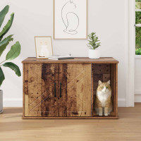 Produktbild för Katt hus Gammalt trä 85 x 55 x 50 cm Konstruerat trä