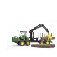 Produktbild för BRUDER Professional series - John Deere 1210E skotare med 4 stammar och grip