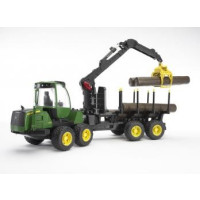 Produktbild för BRUDER Professional series - John Deere 1210E skotare med 4 stammar och grip