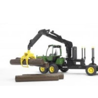 Produktbild för BRUDER Professional series - John Deere 1210E skotare med 4 stammar och grip