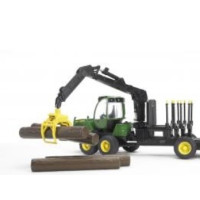 Produktbild för BRUDER Professional series - John Deere 1210E skotare med 4 stammar och grip