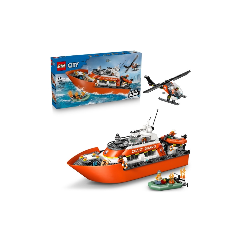 Produktbild för LEGO City 60504 - Kustbevakningens räddningsbåt och helikopter - byggsats