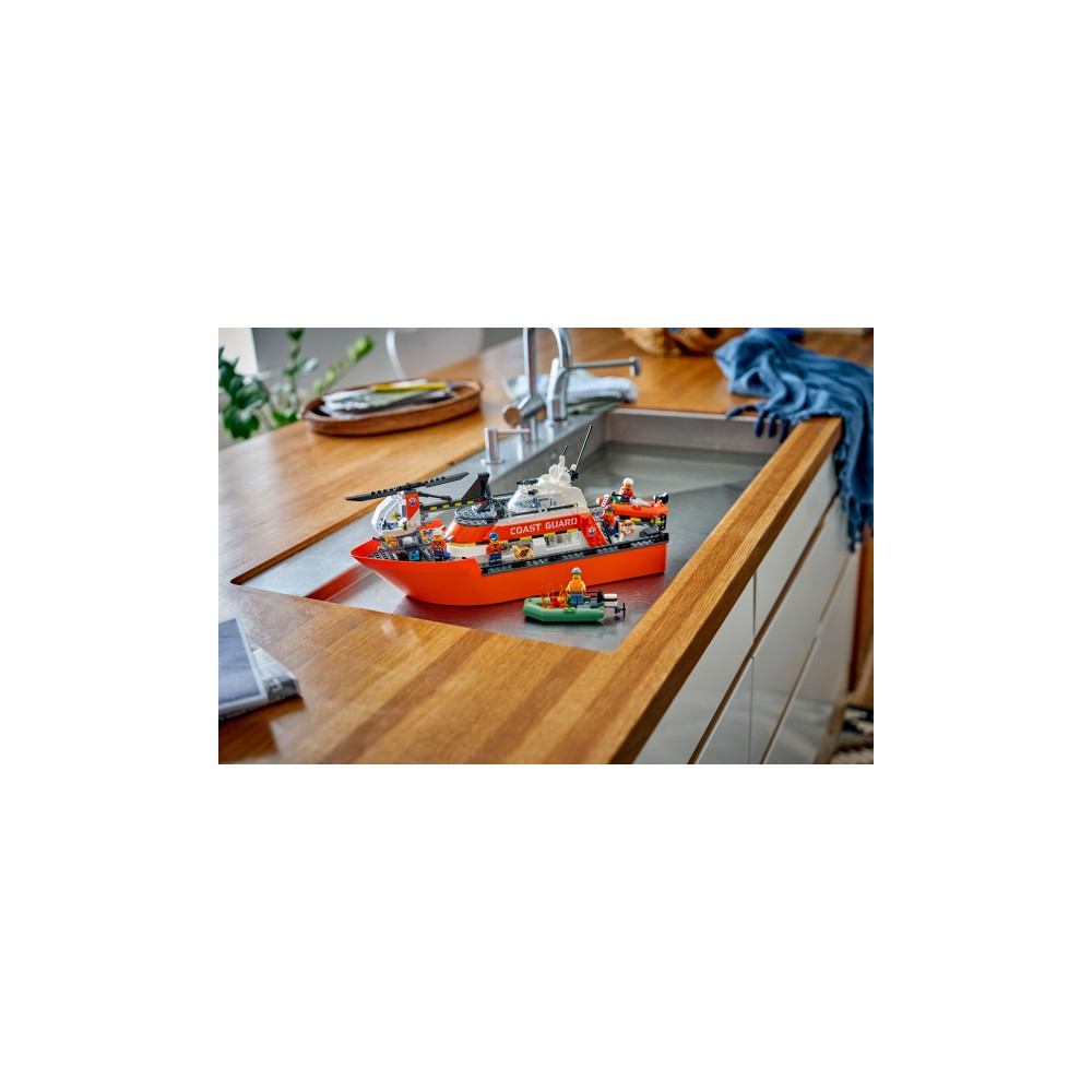 Produktbild för LEGO City 60504 - Kustbevakningens räddningsbåt och helikopter - byggsats