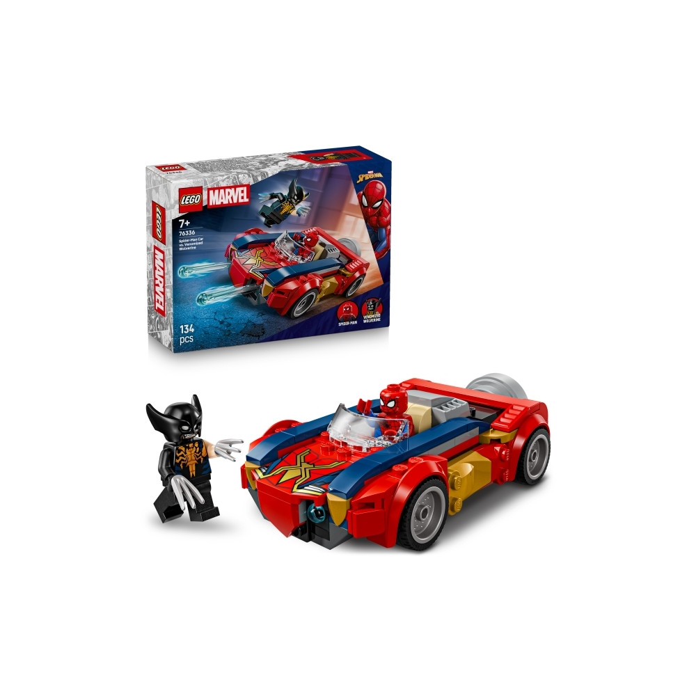 Produktbild för LEGO Marvel Spider-Man 76336 - Spider-Man bil vs. Venomiserad Wolverine - byggsats