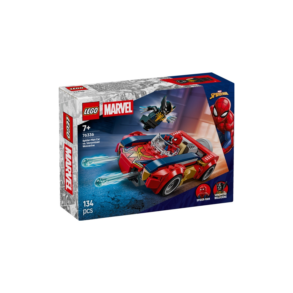 Produktbild för LEGO Marvel Spider-Man 76336 - Spider-Man bil vs. Venomiserad Wolverine - byggsats