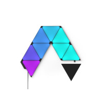 Produktbild för Nanoleaf Shapes Starter Kit - ljuspanelskit - LED - 230 x 200 mm - 1.5 W - 16 miljoner färger - 1200-6500 K - triangel - svart