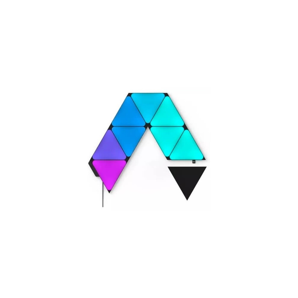 Produktbild för Nanoleaf Shapes Starter Kit - ljuspanelskit - LED - 230 x 200 mm - 1.5 W - 16 miljoner färger - 1200-6500 K - triangel - svart